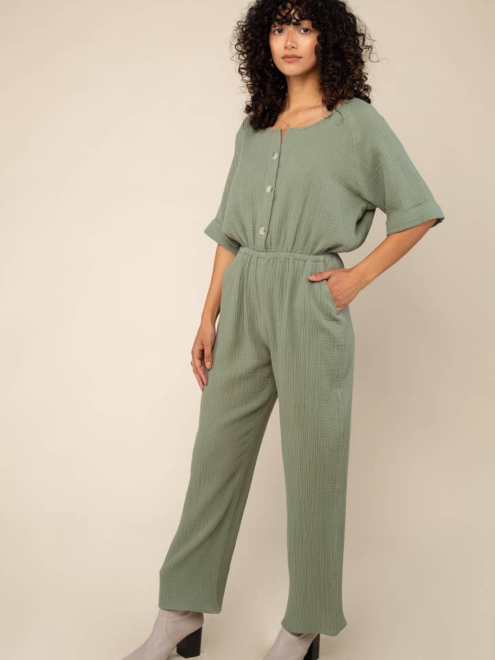 NLT - Wholesale Jumpsuit - Women's - Millie Cotton Gauze Jumpsuit - Plus Size