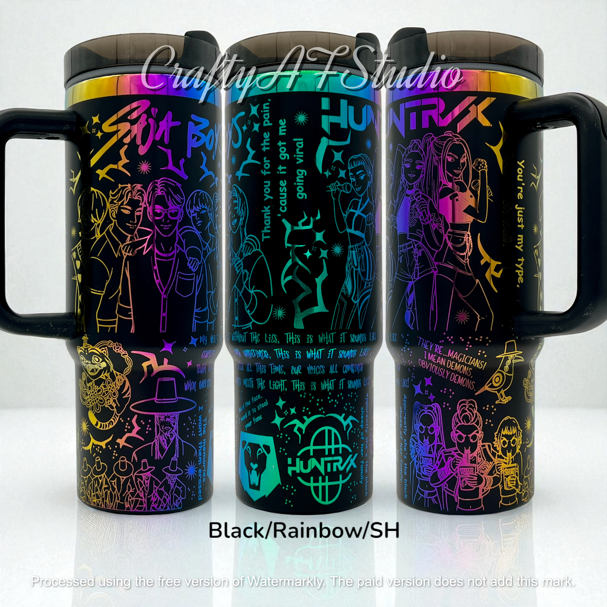 Crafty AF Studio - Wholesale Insulated Mug/Tumbler - 30oz KPop Demon Hunters Laser Engraved tumbler V2 | Huntrix | Saja Boys1