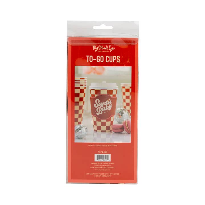 My Mind’s Eye - Wholesale Disposable Cup - PLTG445 - Santa Baby To Go Cups