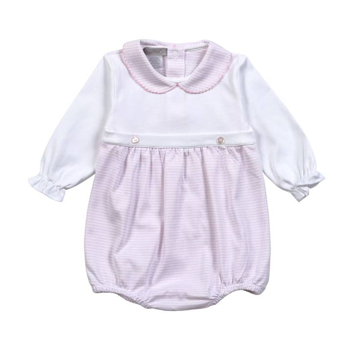 LOLA PINK STRIPES TWO BUTTONS BUBBLE for wholesale by Hug Me First