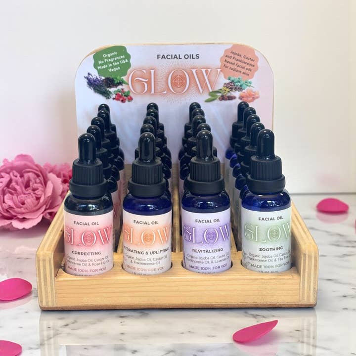 Facial Oil - Glow Set, 24 pcs. for wholesale by Earths Elements Wholesale