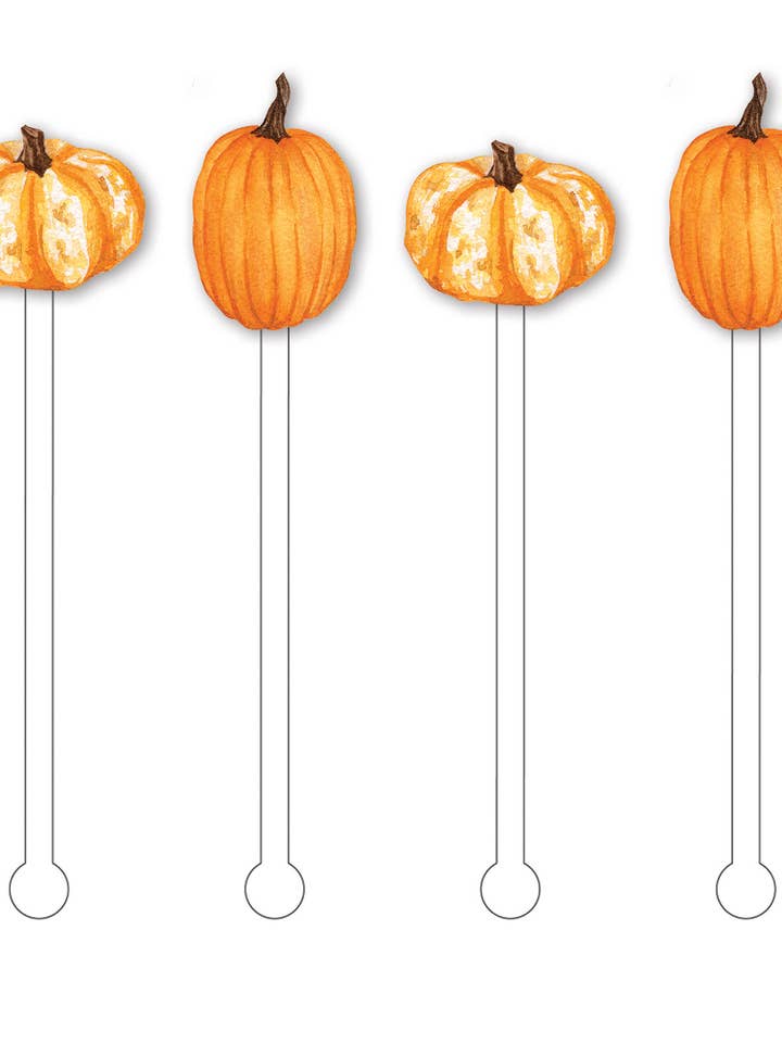 Acryl roerstaafjes met pompoen voor wholesale door Tara Feather Designs