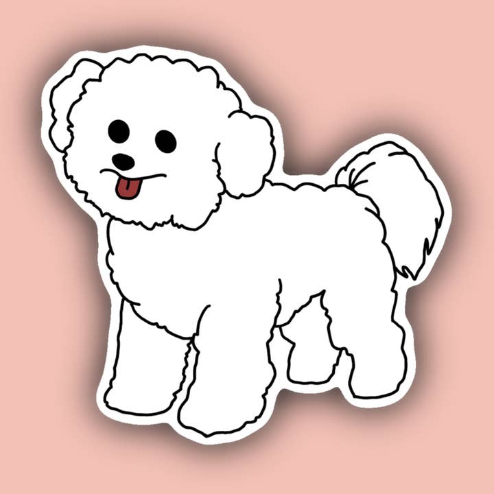 Delmarva Stickers - Wholesale Sticker - Bichon Frise - 3" Waterproof Sticker0