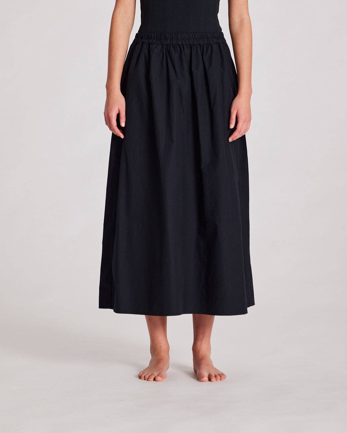 gai-lisva - Wholesale Skirt - Women's - Astrid Long Skirt Poplin - Black0