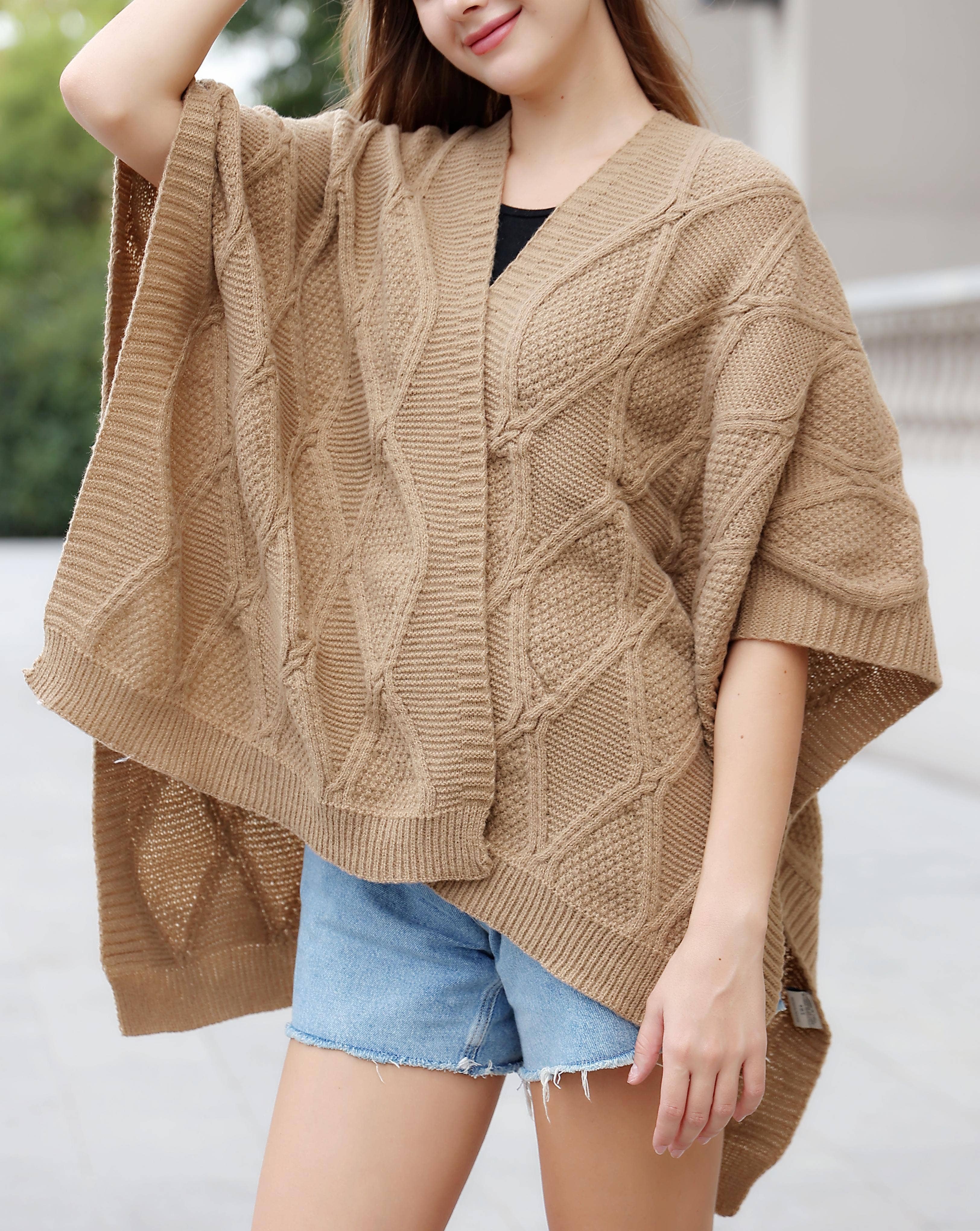 JC Sunny Fashion – Cardigan - Mulher por atacado – JC063337 5 cores - Peixe Estampado Ruana4