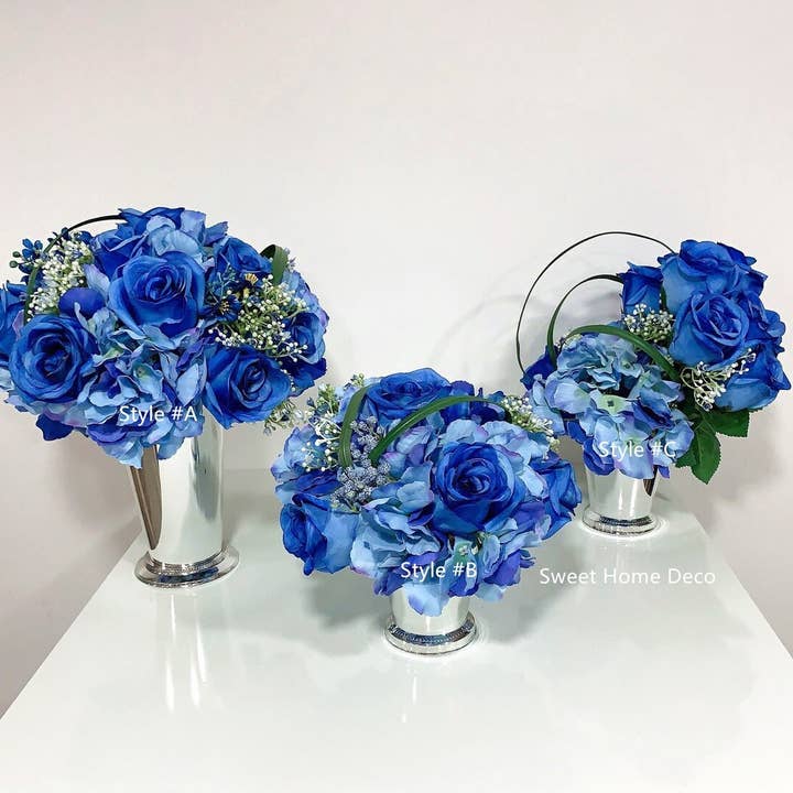 Sweet Home Deco – wholesale Artificial flowers – 16'' Silk Rose Artificial Flower Bouquet (12 stem/12 flower)