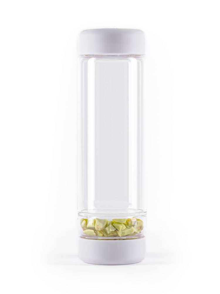 VitaJuwel USA - Wholesale Water bottle - Inu! GREEN OPAL | DIY Crystal Bottle with Pistachio Opal