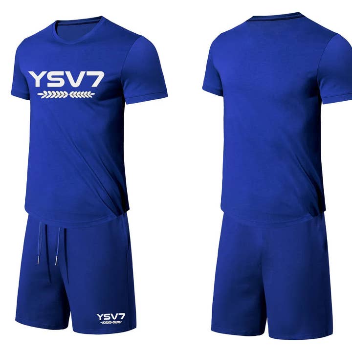 MENS COBALT BLUE FITTED SHORT SET for wholesale by YSV7