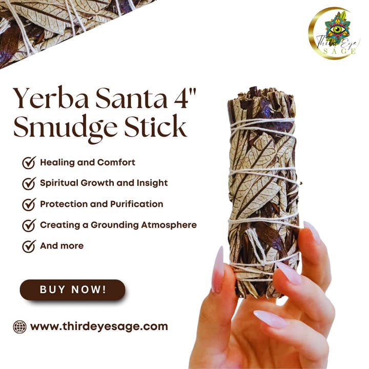 Third Eye Sage - Wholesale Sage Bundle - Yerba Santa Pure Herb 4" Bundled Smudge Sticks: Harmonize