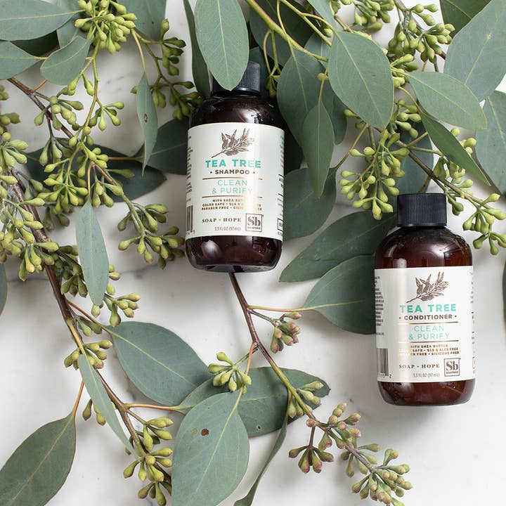 soapbox - Wholesale Hair Shampoo - Tea Tree & Mint Scalp Balancing Shampoo Travel Size