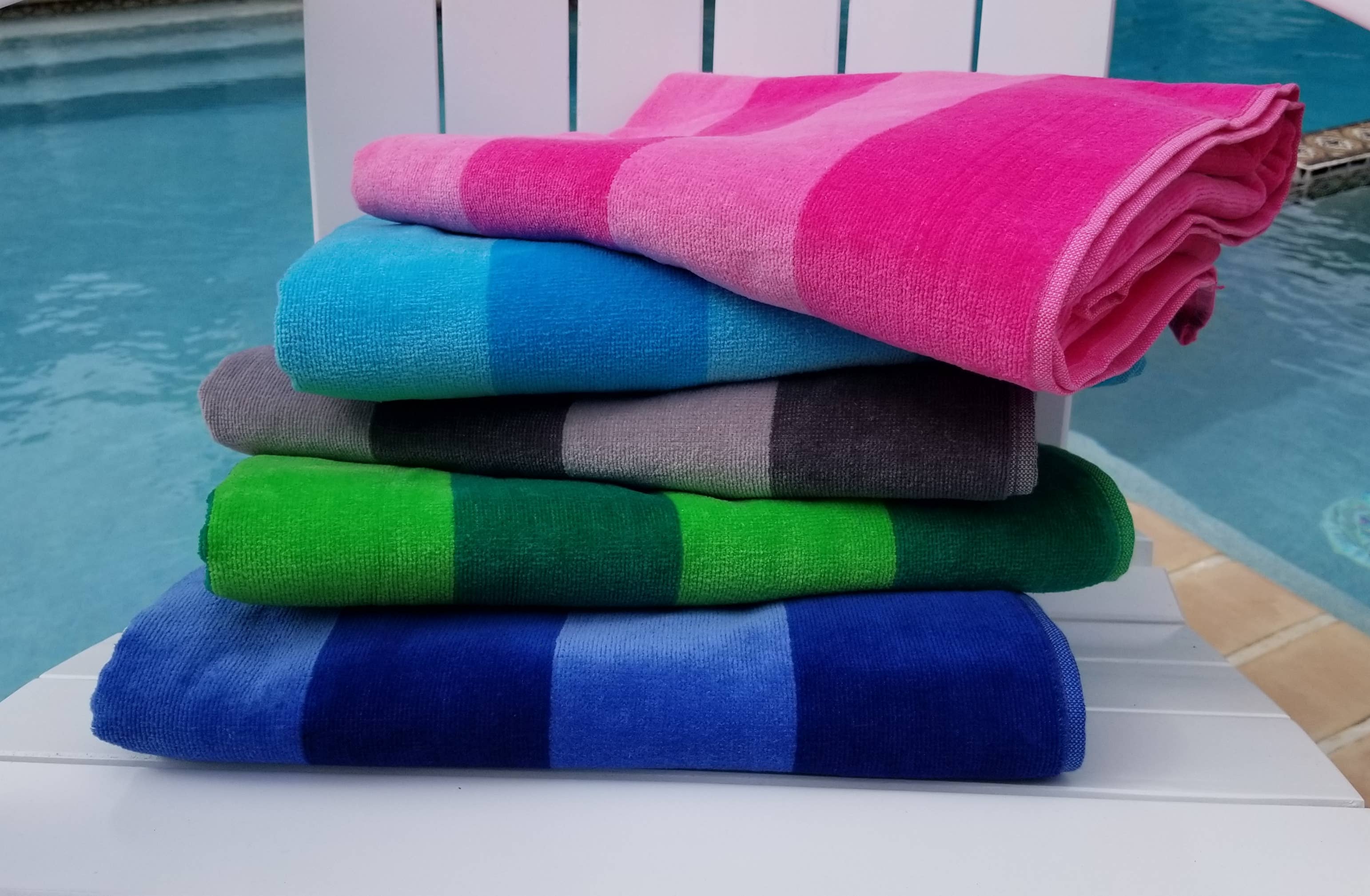 Towels Outlet - Wholesale Beach Towel - MAYA ISLAND Beach Towel, Pool Towels, Two Tone Stripe Cabana6