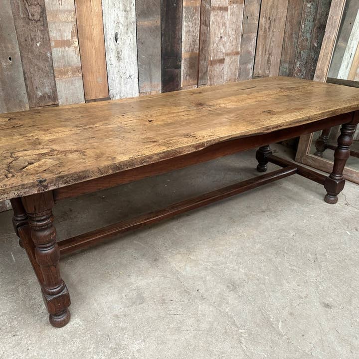 Antique French Chestnut Oak Dining Table, C 1800 for wholesale by belvoir