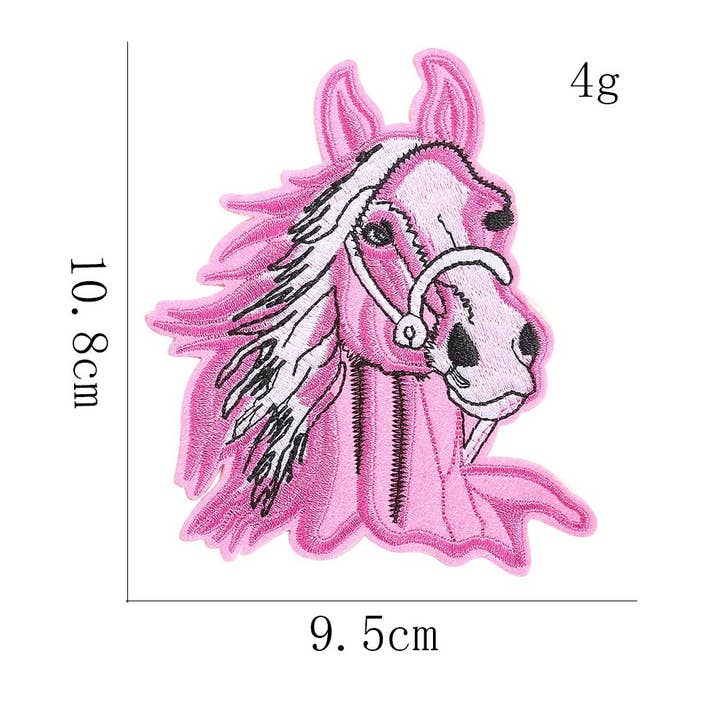 UNISHE - Vendita all'ingrosso Toppe - Toppe termoadesive fai da te di ispirazione etnica Sweat Blood Horse Design4