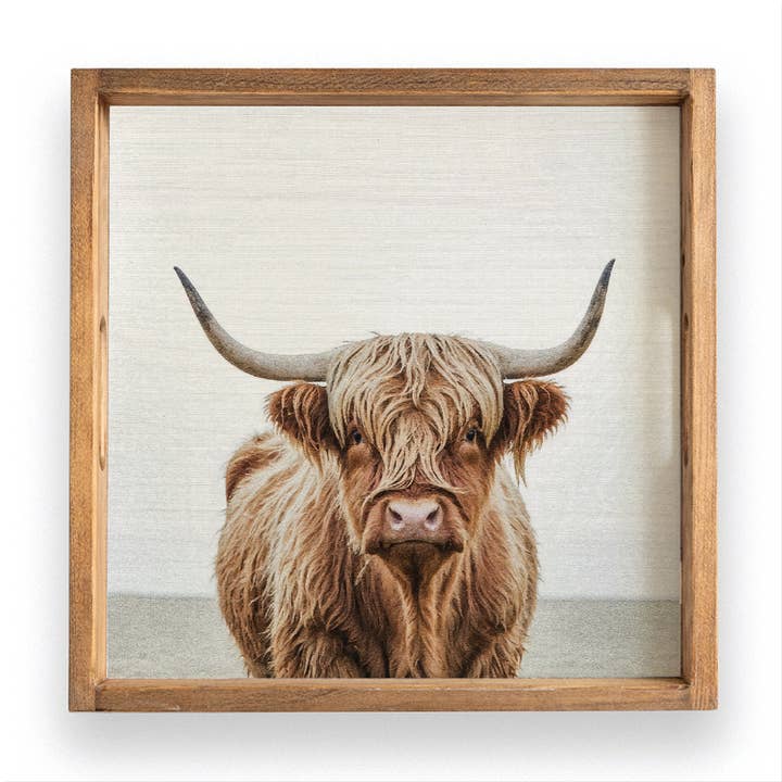 Highland Cow Square Tray for wholesale by Rustic Marlin