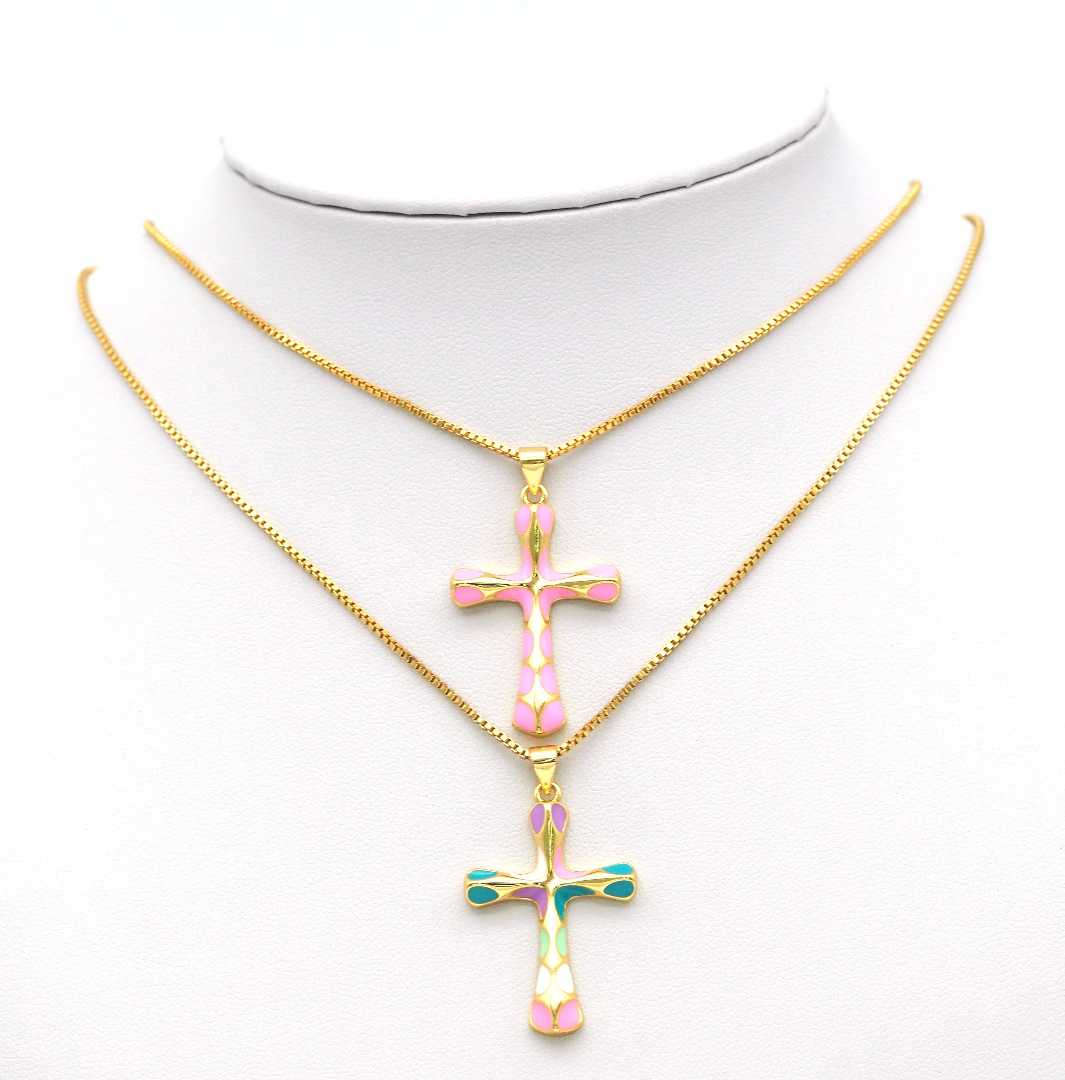 BestBeads&Beyond - Wholesale Individuele bedel/hanger - Emaille kruis hanger, Sku #JL1003