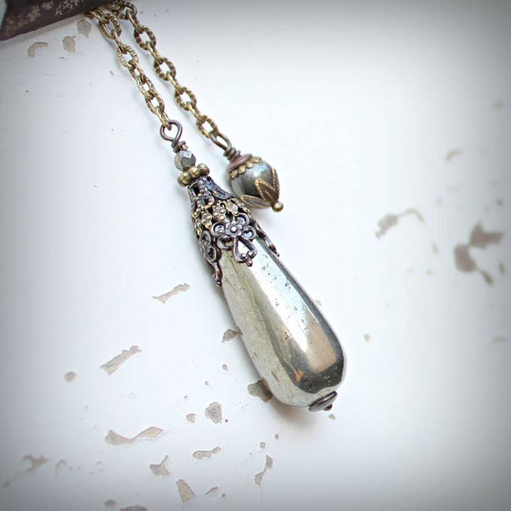 Circa 1890 - Wholesale Meditation Supplies - Pyrite Jewelry Pendulum | Abundance and Protection1