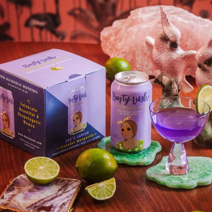 Busty Lush – Großhandel Alkoholfreier Aperitif/Mocktail – She's Lavish NA Lavendel Margarita (4er-Pack)