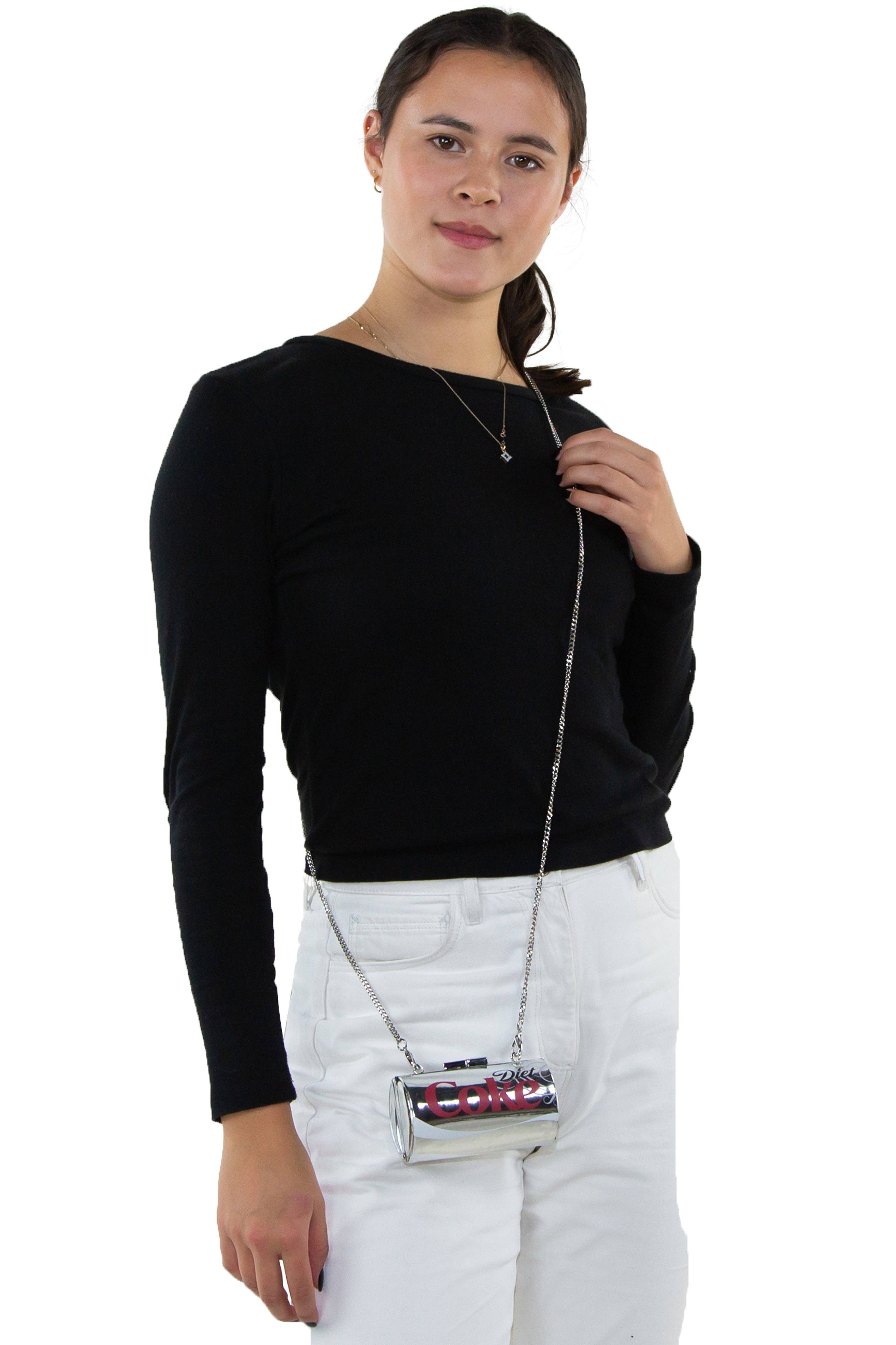 COMECO INC - Wholesale Crossbody Bag - Women's - Officially Licensed Diet Coca-Cola Can Bag Metallic Silver5