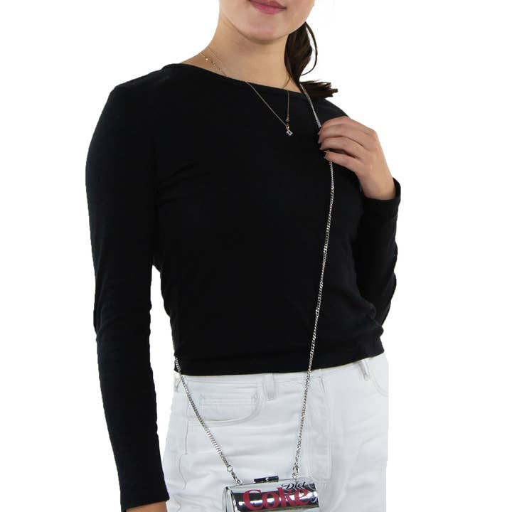 COMECO INC - Wholesale Crossbody Bag - Women's - Officially Licensed Diet Coca-Cola Can Bag Metallic Silver5
