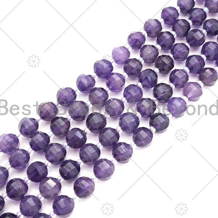 BestBeads&Beyond - Wholesale Kralen - Nieuwe snit!!! Natuurlijke hoge kwaliteit ronde latern geslepen amethist kralen, 10 mm echte amethist kralen, 15.5" volledige streng, Sku #U1119