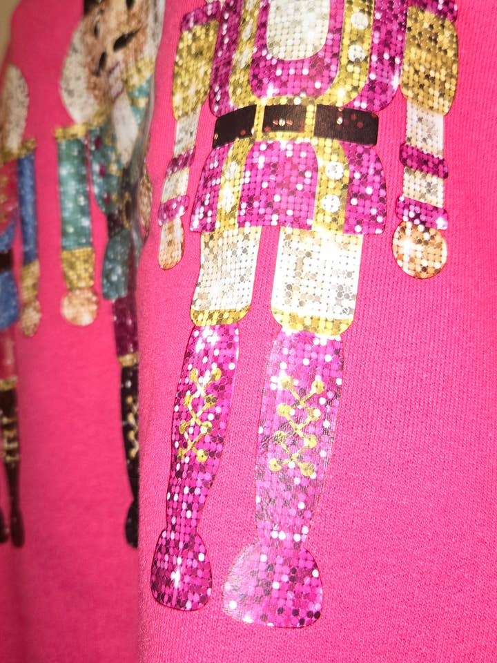 Nu Kustomz LLC - - Wholesale Graphic Sweatshirt - Women's - *PREPPY NUTCRACKER * SEQUIN EFFECT CHRISTMAS SWEATSHIRT