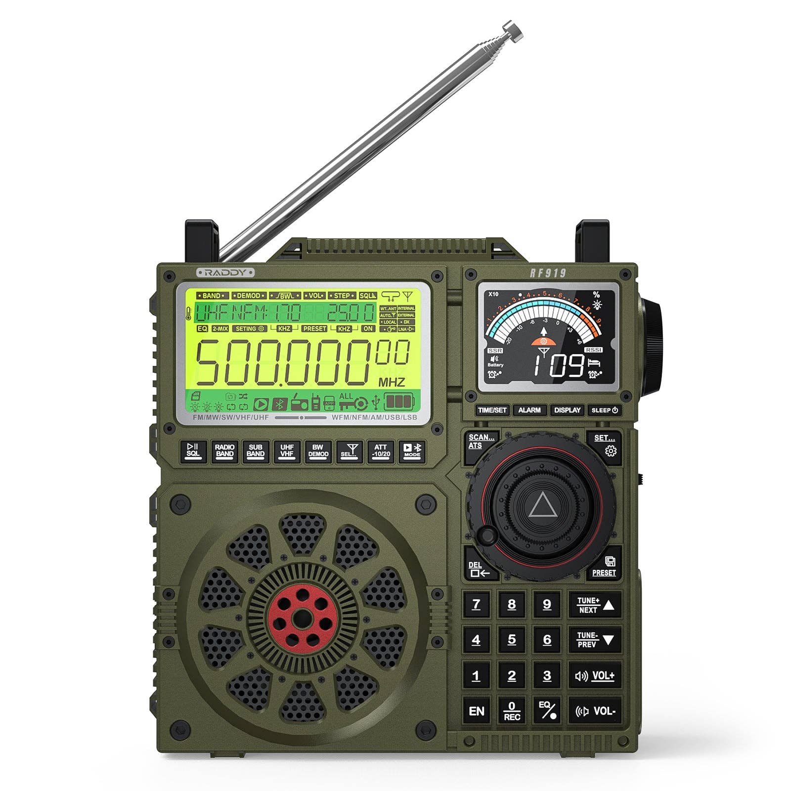 Radioddity - Wholesale Speakers - Raddy RF919 Shortwave Radio | Full Band Receiver with SSB | 20W Bluetooth 5.1 | APP Remote Control | Antenna Tuner | 5000mAh Battery | Dual Screens11