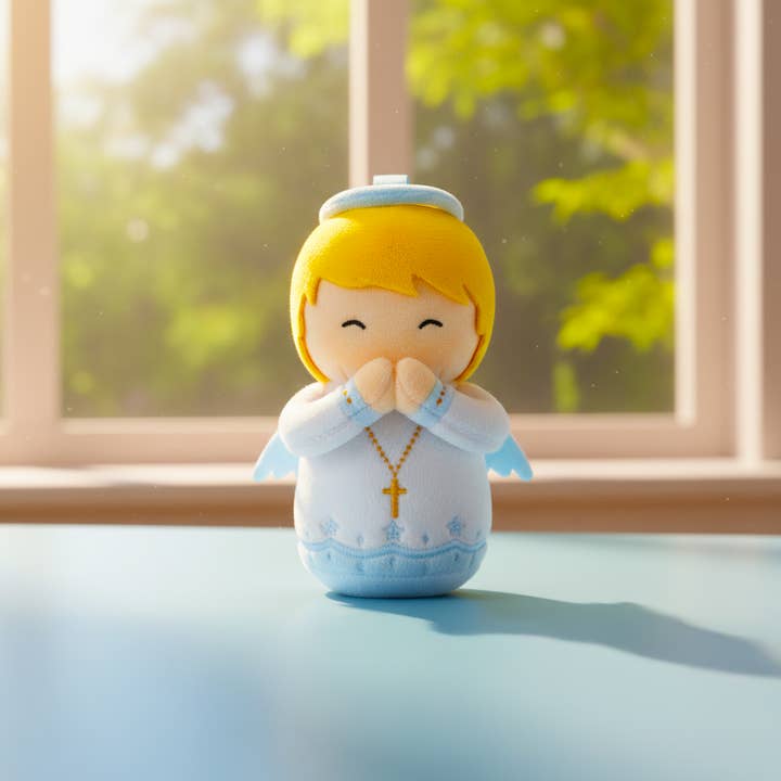 Little Drops of Water® - Wholesale Stuffed/Plush Toy - Kids & Baby - Guardian Angel Boys Catholic Mini Plush Doll 4.75" | Angel4