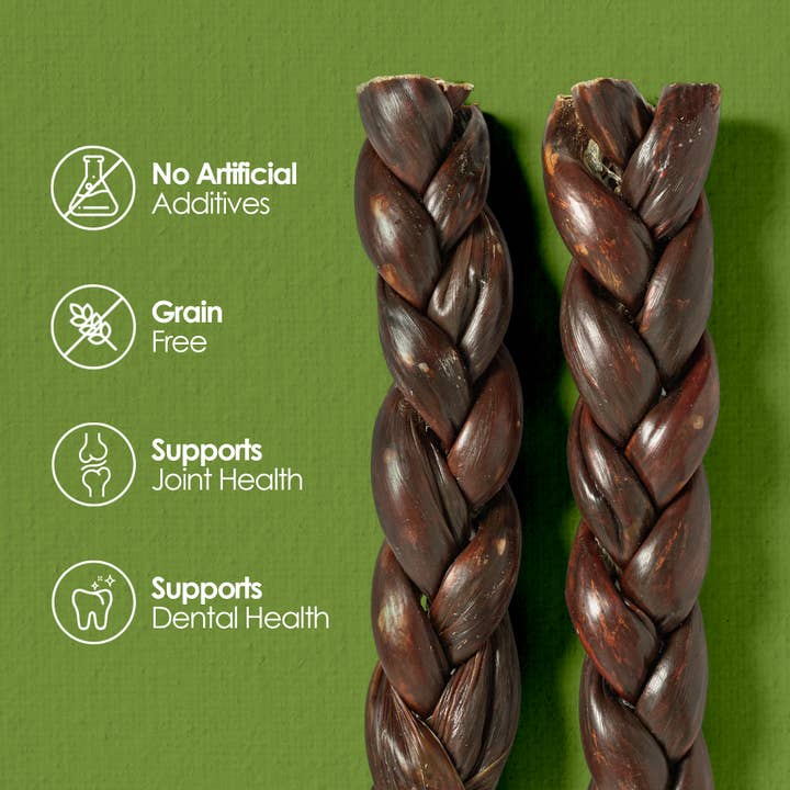 Palz&Co - Wholesale Pet Treats - Dog - Moodog Beef Braided Gullet 8" - Pack of 27