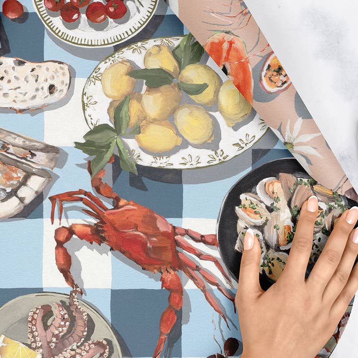 Bespoke Letterpress - Wholesale Flat Wrap - Summer Picnic / Crab & Squid 6pk Gift Wrap18