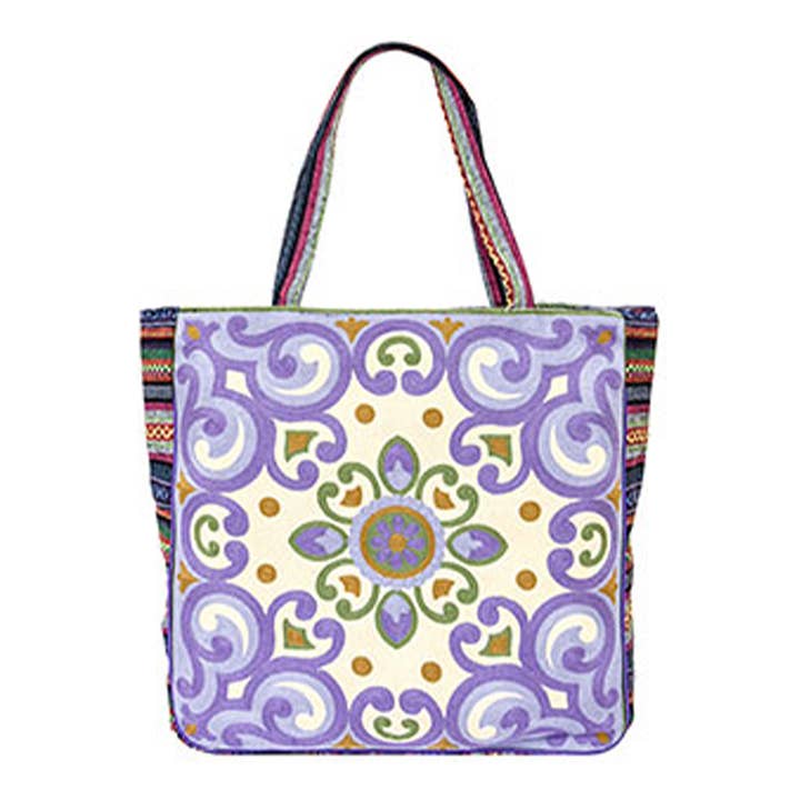 Cap Zone - Wholesale Draagtas - Dames - Draagtas van geweven canvas met wandtapijt