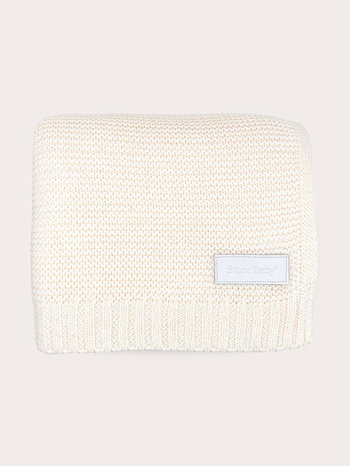 Manta de bebé de punto (crema) para venta al por mayor de STORK BABY
