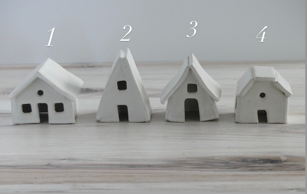 Design by Pouneh - Venta al por mayor Decoración navideña - Pequeño pueblo de cerámica hecho a mano, decoración navideña2