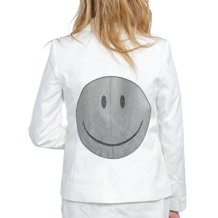 Crystal Smile Blazer - White for wholesale by Hipchik