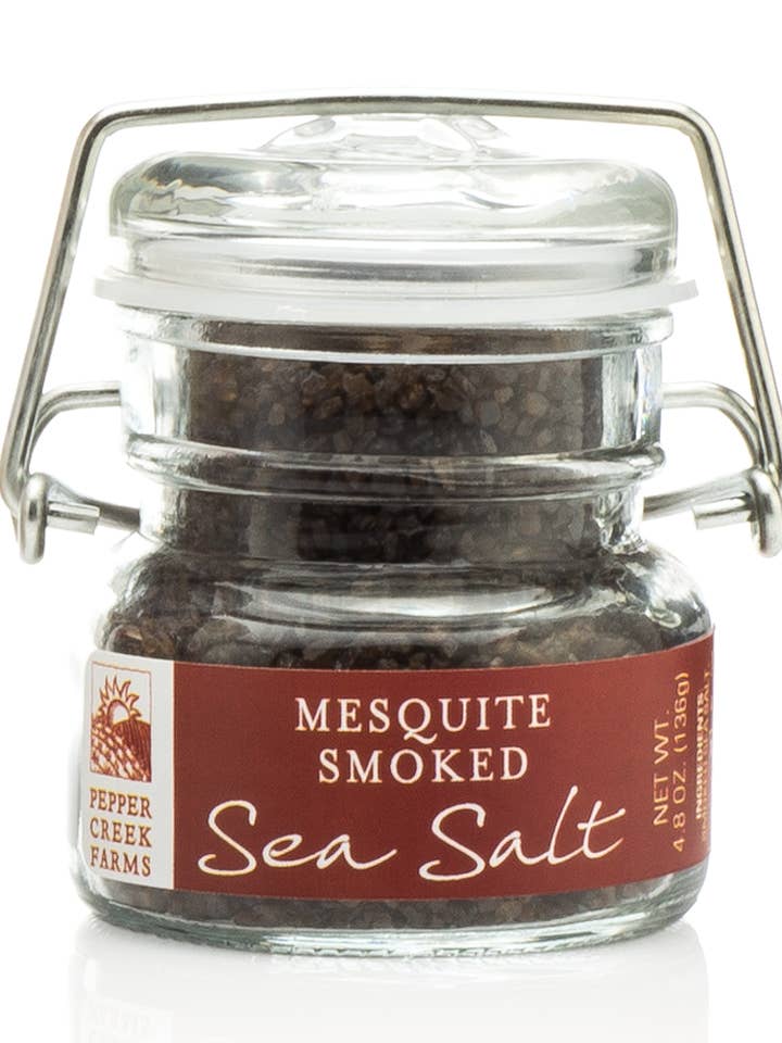 Mesquite Smoked Salt 4.8 Oz. for wholesale by Pepper Creek Farms