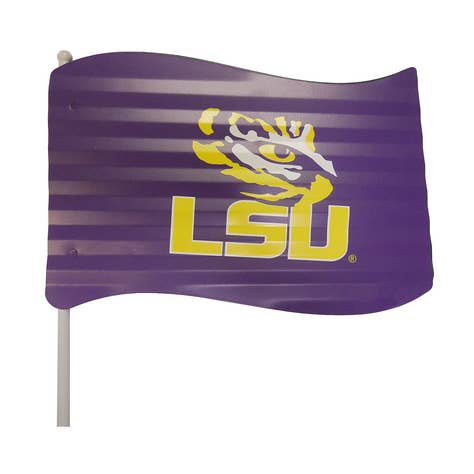 Lsu Metal Flag Garden Stake for wholesale by Valiant Gifts Inc