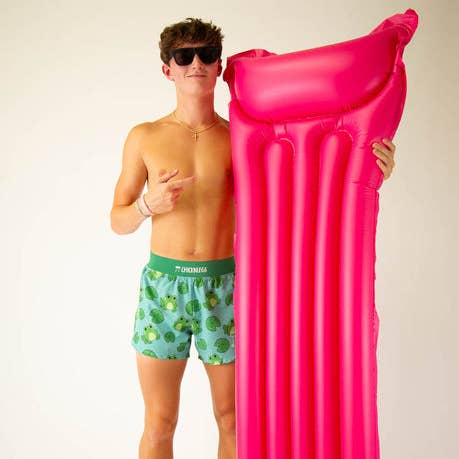 Men's Fartlek Froggies 4" Half Split Shorts (Blue/Green) for wholesale by Runners Essentials by Without Limits