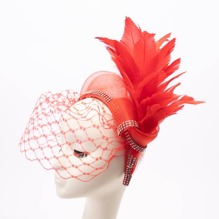 KaKyCo - Wholesale Fashion Headband - Women's - Feather, Rhinestone, Crinoline Embellished Headband | AJ849H27