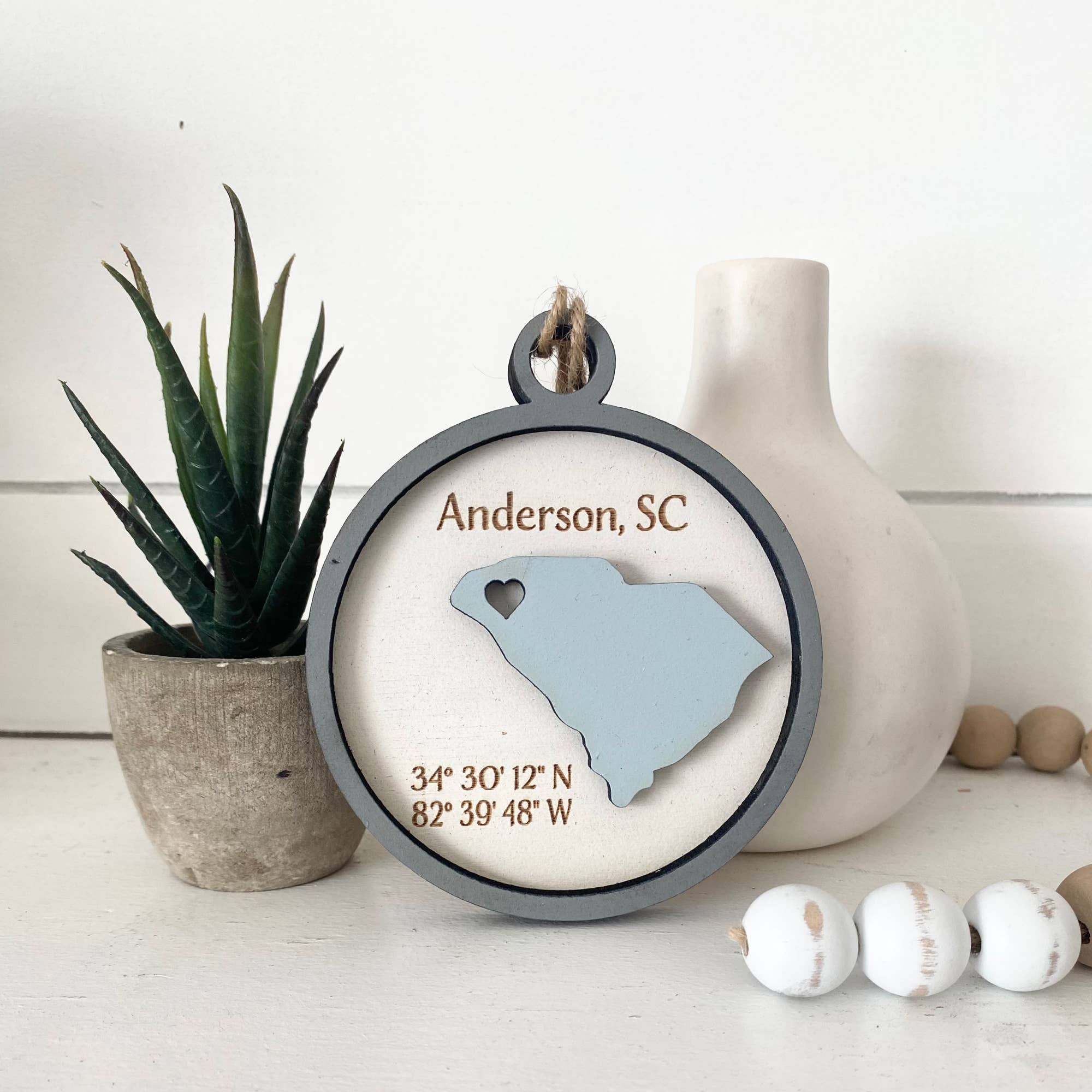 Pine Designs - Wholesale Ornament - Ornament - "Any" City/State Wood Ornament or Gift Tag0