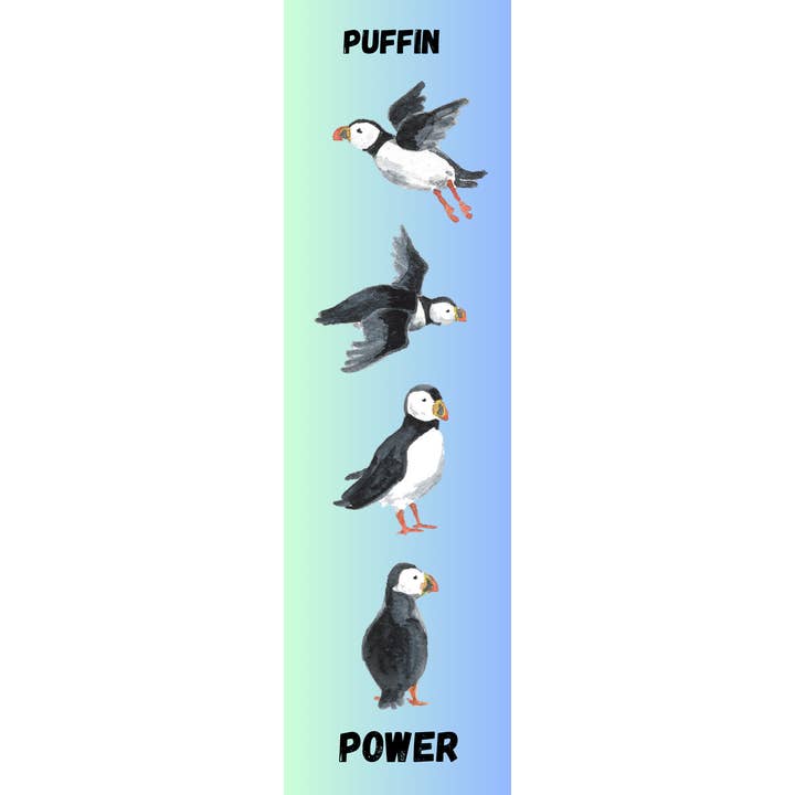 Segnalibro Puffin Power per la vendita all'ingrosso da parte di Tiny Nest Studio