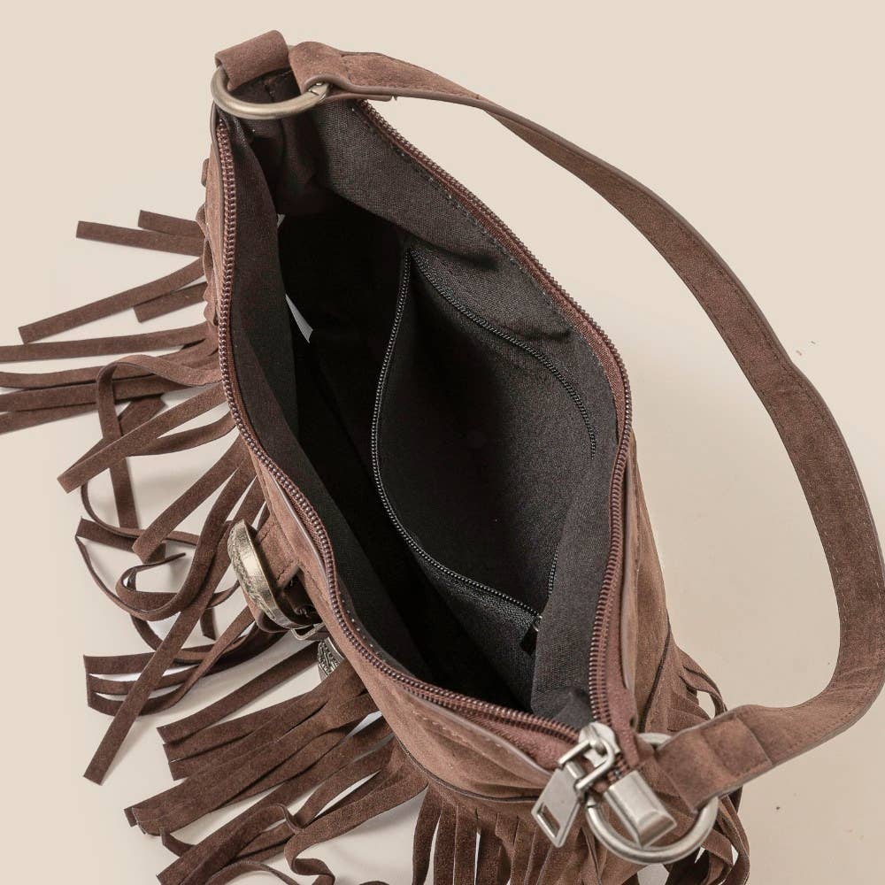 Anarchy Street - Wholesale Crossbody Bag - Women's - Suede Cascade Fringe Shoulder Bag3