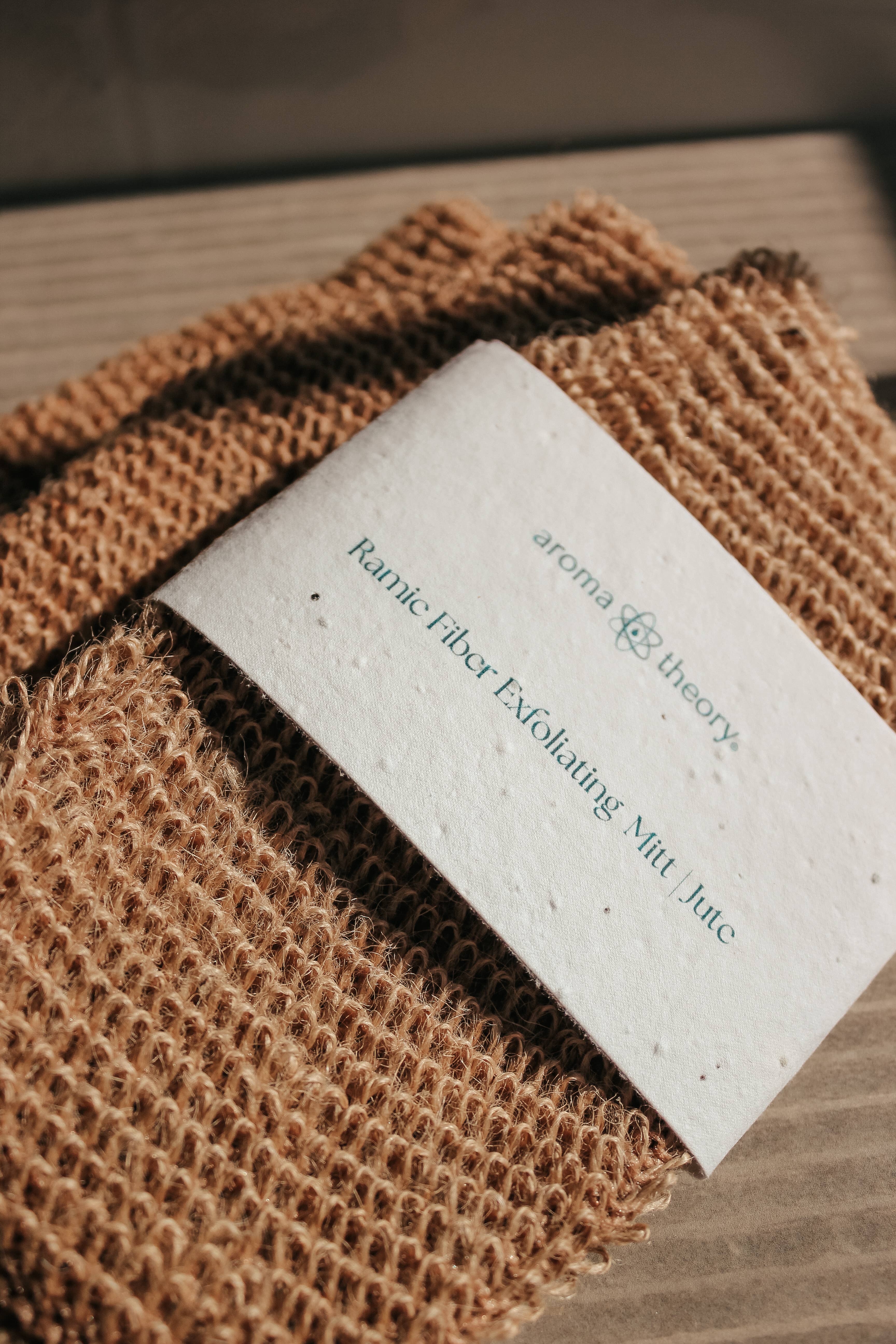 Aroma Theory – Großhandel Peeling-Handschuhe/-Fäustlinge – Ramiefaser-Peelinghandschuh - Jute0