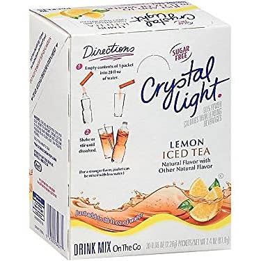 Shop The King - Wholesale Drink Mix - Crystal Light On The Go Iced Tea Mix - Refreshing Sugar-Free Powder for 20oz Water Bottles, Lemon Flavor, 30 Count