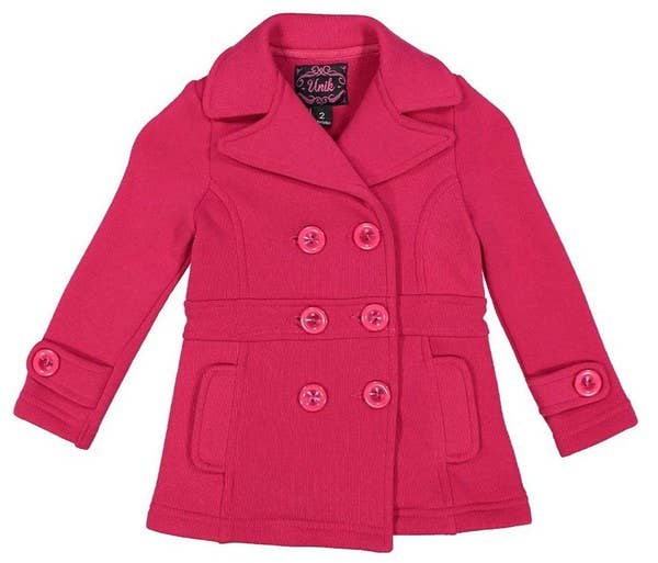 Unik - Vente Manteau – enfant - Manteau en polaire pour filles avec boutons S-XL4