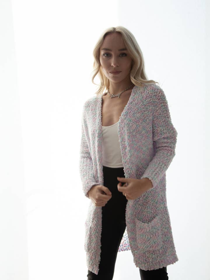 Candy Chunky Knit Open Cardigan With Pockets for wholesale by KAYAN.L