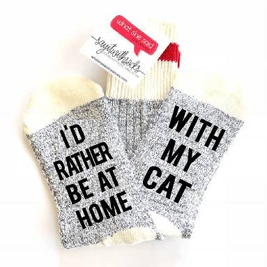 Home With Cat Socks for wholesale by What She Said Creatives