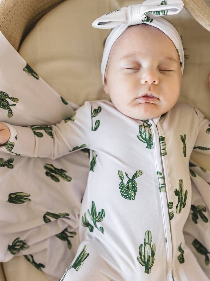 Annie Bean & Co - Wholesale Jumpsuit - Baby - Cactus | Bamboo Zip Romper1