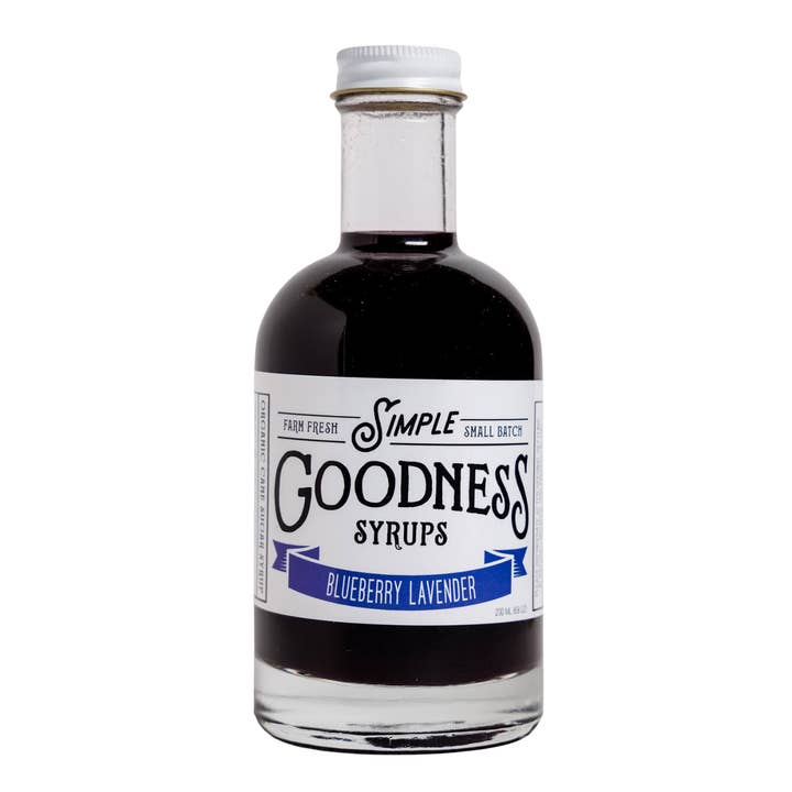 Blueberry Lavender Syrup for wholesale by Simple Goodness Sisters