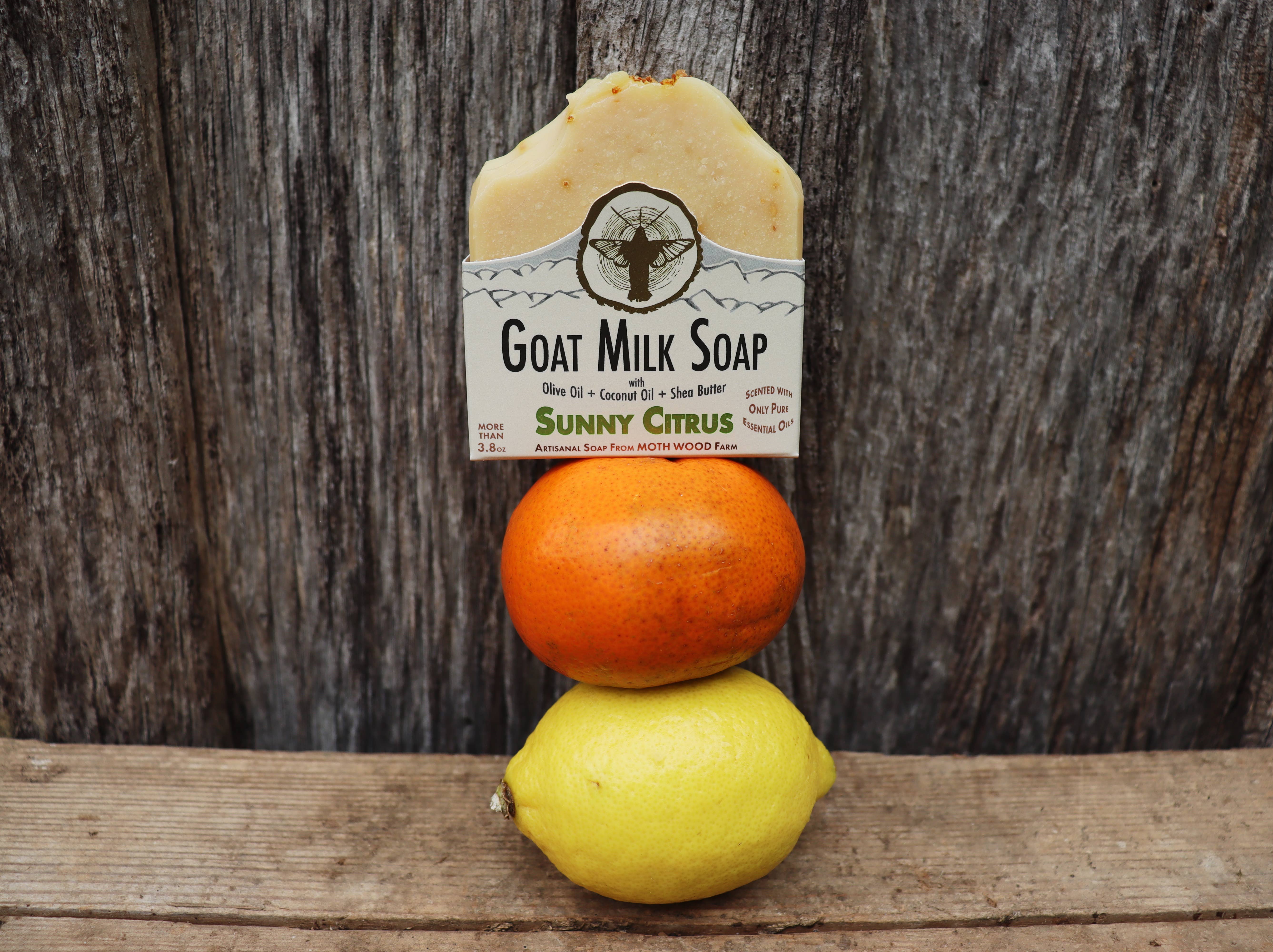 MOTH WOOD – sabonete sólido por atacado – Sabonete Sunny Citrus Goat Leite4
