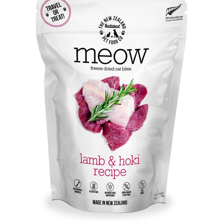 The New Zealand Natural Pet Food Co - Wholesale Pet Food - Cat - Meow Lamb​ & Hoki Freeze Dried Cat Food 1.76oz | 9.9oz
