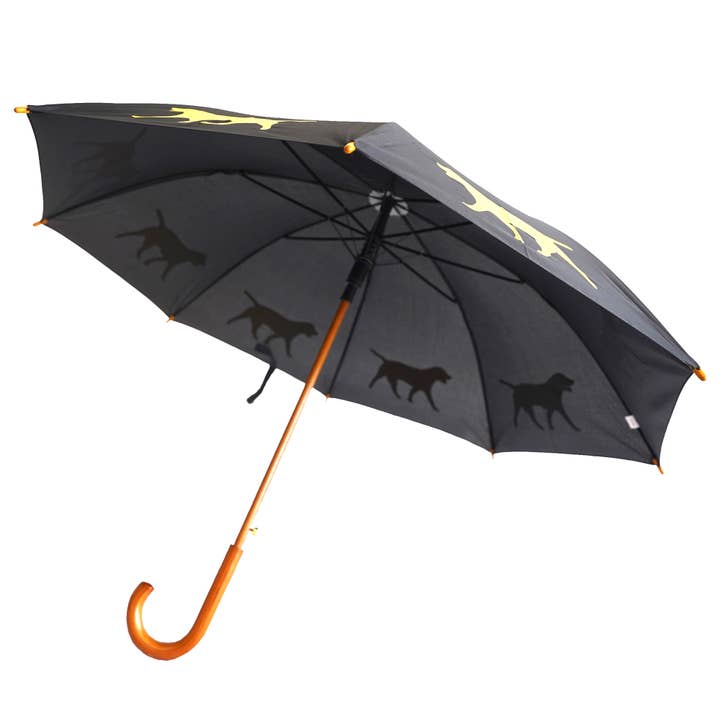 The San Francisco Umbrella Company - Wholesale Umbrella - Unisex - Black Umbrella Featuring Yellow Labrador Retriever